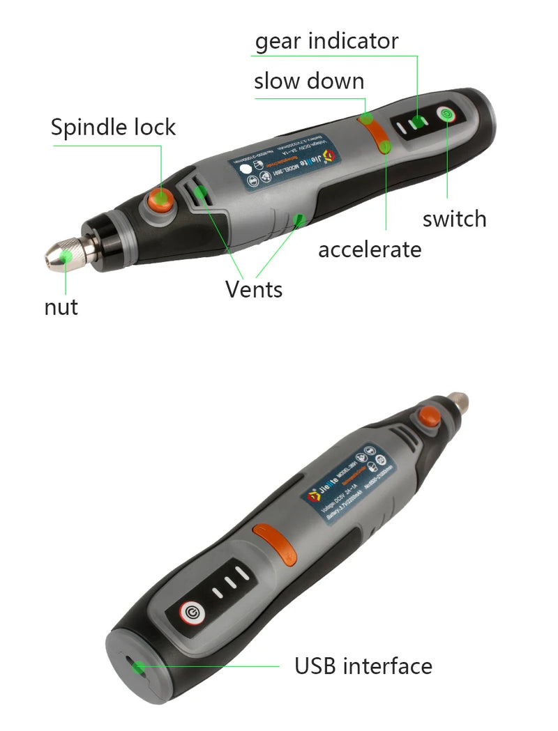 Mini Furadeira Elétrica sem Fio Carregador USB